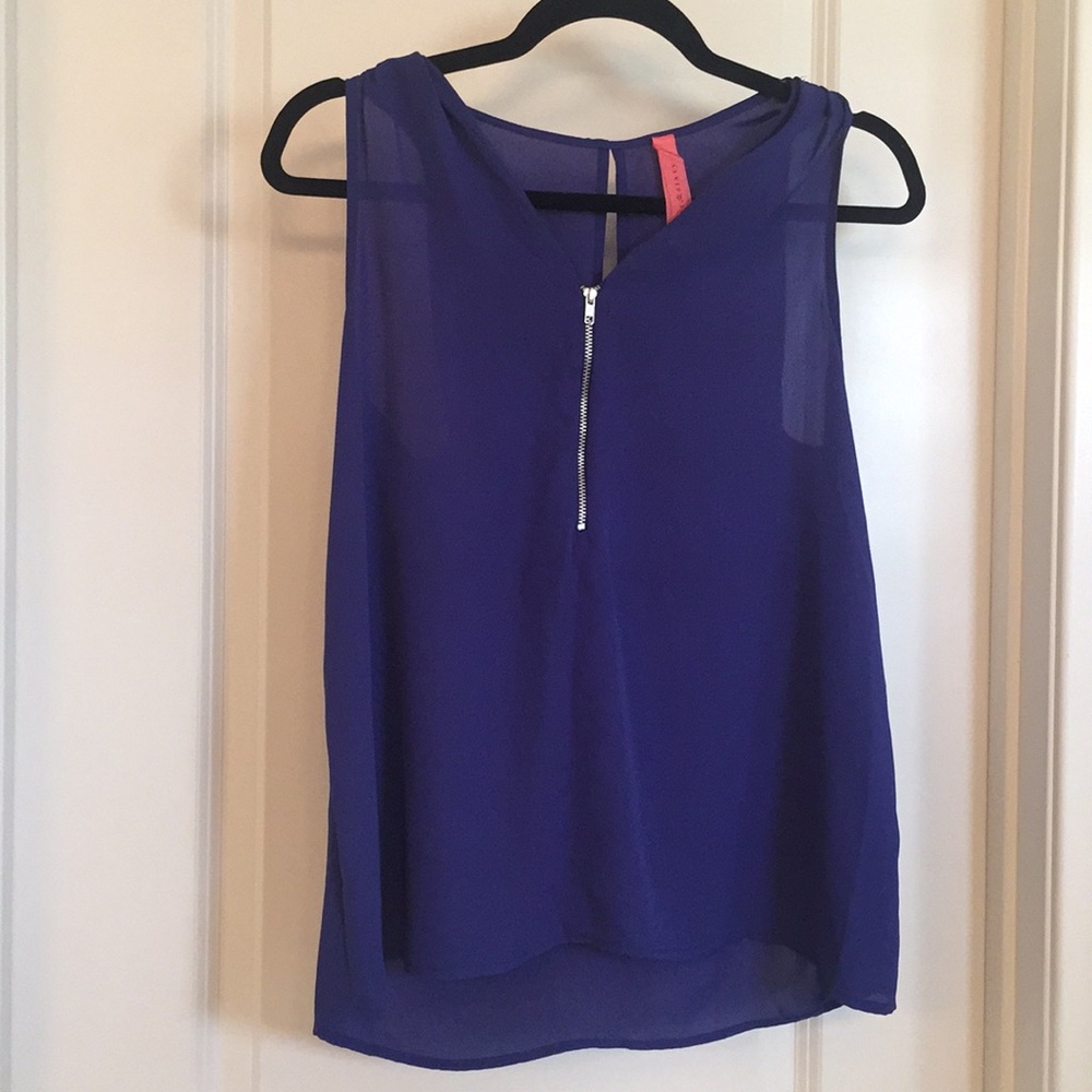 Blue shell with zipper detail